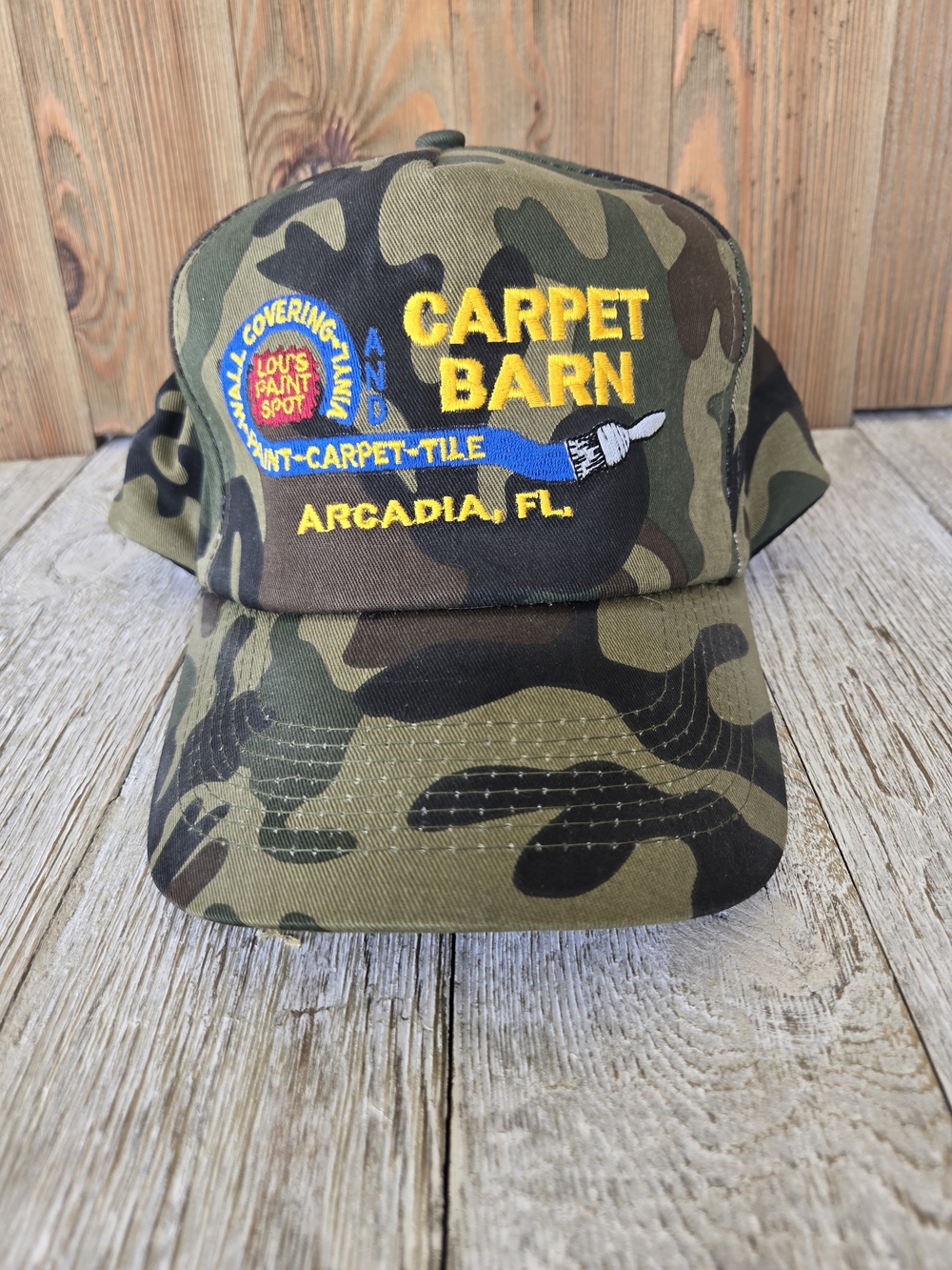 Arcadia Florida Carpet Barn Camouflage Baseball Cap in Green Adjustable